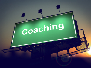 Coaching - Billboard on the Sunrise Background.
